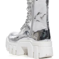 AZALEA WANG OLYMPIA SILVER CHUNKY BOOTIE -AZALEA WANG Shop azalea wang olympia silver chunky bootie silver 4 4