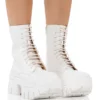 AZALEA WANG OLYMPIA WHITE CHUNKY BOOTIE -AZALEA WANG Shop azalea wang olympia white chunky bootie white 1 1