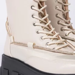 AZALEA WANG ON THE MOVE FLATFORM BOOTIE IN BONE -AZALEA WANG Shop azalea wang on the move flatform bootie in bone bone 6 6