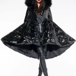 AZALEA WANG ON THE TOWN PATENT PEPLUM PUFFER -AZALEA WANG Shop azalea wang on the town patent peplum puffer black 9 9 c1 c1 c1 c1 c1