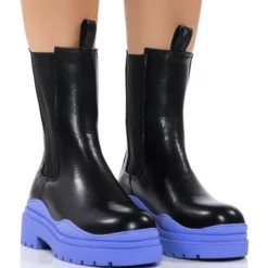 AZALEA WANG ONLY IN MY DREAMS FLATFORM BOOTIE IN PERIWINKLE -AZALEA WANG Shop azalea wang only in my dreams flatform bootie in periwinkle periwinkle 1 1 c1 c1