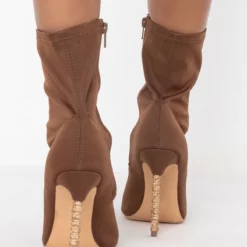 AZALEA WANG ONLY ONE FOR YOU STILETTO BOOTIE IN BROWN -AZALEA WANG Shop azalea wang only one for you stiletto bootie in brown brown 4 4