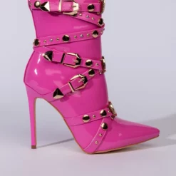 AZALEA WANG OVER AND OUT STILETTO BOOTIE IN PINK -AZALEA WANG Shop azalea wang over and out stiletto bootie in pink pink 3 3