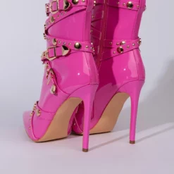 AZALEA WANG OVER AND OUT STILETTO BOOTIE IN PINK -AZALEA WANG Shop azalea wang over and out stiletto bootie in pink pink 5 5