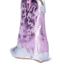 AZALEA WANG PARTY IN THE USA FOLD OVER WESTERN BOOT IN METALLIC -AZALEA WANG Shop azalea wang party in the usa fold over western boot in metallic silver 4 4