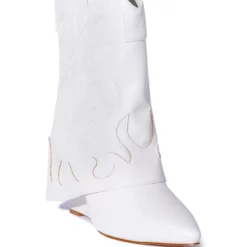 AZALEA WANG PARTY IN THE USA FOLD OVER WESTERN BOOT IN WHITE -AZALEA WANG Shop azalea wang party in the usa fold over western boot in white white 3 3