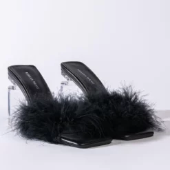 AZALEA WANG PILLOW TALK SQUARE TOE SANDAL IN BLACK -AZALEA WANG Shop azalea wang pillow talk square toe sandal in black black 4 4