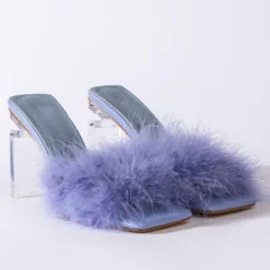 AZALEA WANG PILLOW TALK SQUARE TOE SANDAL IN PERIWINKLE -AZALEA WANG Shop azalea wang pillow talk square toe sandal in periwinkle periwinkle 4 4