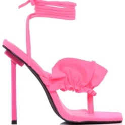 AZALEA WANG BEA STILETTO THONG SANDAL IN PINK -AZALEA WANG Shop azalea wang pink stiletto sandal pink 3 3