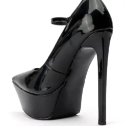 AZALEA WANG POWER PLATFORM STILETTO PUMP IN BLACK PATENT -AZALEA WANG Shop azalea wang power platform stiletto pump in black patent black 4 4