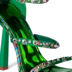 AZALEA WANG REALLY THAT GIRL STILETTO SANDAL IN GREEN -AZALEA WANG Shop azalea wang really that girl stiletto sandal in green green 5 5