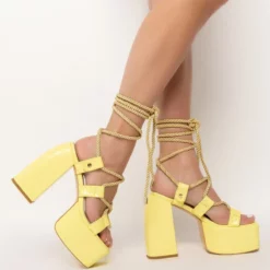 AZALEA WANG RESORT READY CHUNKY SANDAL IN LIME -AZALEA WANG Shop azalea wang resort ready chunky sandal in lime lime 3 3