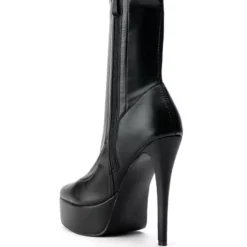 AZALEA WANG RISE TO THE OCCASION STILETTO BOOTIE WITH 4 WAY STRETCH IN BLACK STRETCH -AZALEA WANG Shop azalea wang rise to the occasion stiletto bootie in black stretch black 4 4