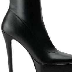 AZALEA WANG RISE TO THE OCCASION STILETTO BOOTIE WITH 4 WAY STRETCH IN BLACK STRETCH -AZALEA WANG Shop azalea wang rise to the occasion stiletto bootie in black stretch black 5 5