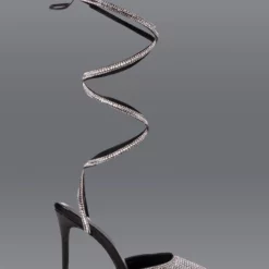 AZALEA WANG RISS BLING LACE UP PUMP IN BLACK -AZALEA WANG Shop azalea wang riss bling lace up pump in black black 1 1 c1