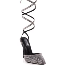 AZALEA WANG RISS BLING LACE UP PUMP IN BLACK -AZALEA WANG Shop azalea wang riss bling lace up pump in black black 3 3