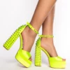 AZALEA WANG ROCK MY WORLD SANDAL IN GREEN -AZALEA WANG Shop azalea wang rock my world sandal in green green 2 2