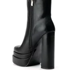 AZALEA WANG RUN AWAY CHUNKY BOOTIE IN BLACK -AZALEA WANG Shop azalea wang run away chunky bootie in black black 4 4 c1