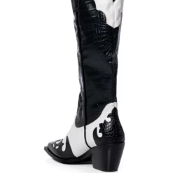 AZALEA WANG SALLY WESTERN BOOTIE IN BLACK WHITE -AZALEA WANG Shop azalea wang sally western bootie in black white black white 4 4