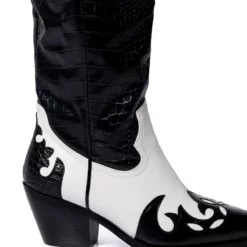 AZALEA WANG SALLY WESTERN BOOTIE IN BLACK WHITE -AZALEA WANG Shop azalea wang sally western bootie in black white black white 5 5