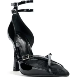 AZALEA WANG SASHA BUCKLE STRAP PUMP IN BLACK -AZALEA WANG Shop azalea wang sasha buckle strap pump in black black 3 3