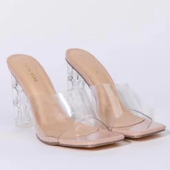 AZALEA WANG SATURDAY NIGHT MOOD CHUNKY SANDAL IN NUDE -AZALEA WANG Shop azalea wang saturday night mood chunky sandal in nude nude 5 5