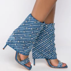 AZALEA WANG SAY IT LIKE YOU MEAN IT STILETTO SANDAL IN DENIM