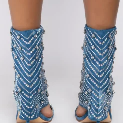 AZALEA WANG SAY IT LIKE YOU MEAN IT STILETTO SANDAL IN DENIM -AZALEA WANG Shop azalea wang say it like you mean it stiletto sandal in denim denim 4 4