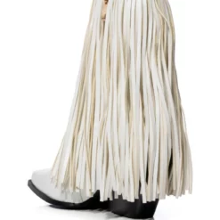 AZALEA WANG SCARLETT CHUNKY WESTERN FRINGE BOOTIE IN WHITE -AZALEA WANG Shop azalea wang scarlett chunky western fringe bootie in white white 4 4