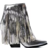 AZALEA WANG SCARLETT METALLIC CHUNKY WESTERN FRINGE BOOTIE IN SILVER -AZALEA WANG Shop azalea wang scarlett metallic chunky western fringe bootie in silver silver 2 2