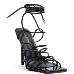 AZALEA WANG SEDUCTRESS STRAPPY PATENT SANDAL IN BLACK -AZALEA WANG Shop azalea wang seductress strappy patent sandal in black black 3 3