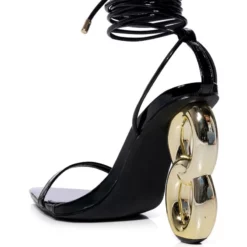 AZALEA WANG SHAWNA LACE UP SANDAL IN BLACK -AZALEA WANG Shop azalea wang shawna black sandal black 4 4