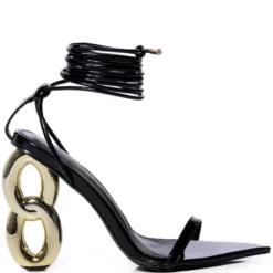 AZALEA WANG SHAWNA LACE UP SANDAL IN BLACK -AZALEA WANG Shop azalea wang shawna lace up sandal in black black 2 2