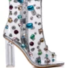 AZALEA WANG SHAYLEIGH EMBELLISHED PVC BOOTIE IN MULTI -AZALEA WANG Shop azalea wang shayleigh embellished pvc bootie in multi multi 2 2