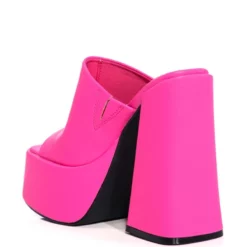 AZALEA WANG SHEBA CHUNKY MULE IN PINK -AZALEA WANG Shop azalea wang sheba chunky mule in pink fuchsia 4 4