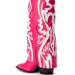 AZALEA WANG SIMPLY BELOW THE KNEE WESTERN BOOTIE IN PINK -AZALEA WANG Shop azalea wang simply below the knee western bootie in pink pink 4 4