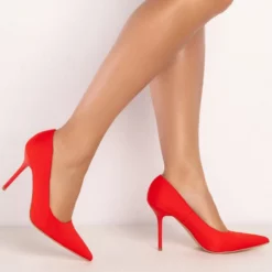 AZALEA WANG SIMPLY CHIC STILETTO PUMP IN RED -AZALEA WANG Shop azalea wang simply chic stiletto pump in red red 2 2 c1
