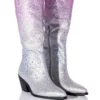 AZALEA WANG SIMPLY ICONIC RHINESTONE OMBRE WESTERN BOOT IN SILVER -AZALEA WANG Shop azalea wang simply iconic rhinestone ombre western boot in silver silver 1 1