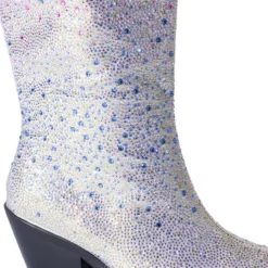 AZALEA WANG SIMPLY ICONIC RHINESTONE OMBRE WESTERN BOOT IN SILVER -AZALEA WANG Shop azalea wang simply iconic rhinestone ombre western boot in silver silver 5 5