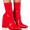 AZALEA WANG SIMPLY IRRESISTIBLE CHUNKY PU BOOTIE IN RED 2 AZALEA WANG SIMPLY IRRESISTIBLE CHUNKY PU BOOTIE IN RED -AZALEA WANG Shop azalea wang simply irresistible chunky pu bootie in red red 1 1