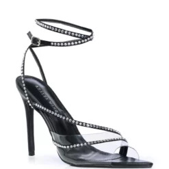 AZALEA WANG SITKA EMBELLISHED STILETTO SANDAL IN BLACK -AZALEA WANG Shop azalea wang sitka embellished stiletto snadal in black black 3 3