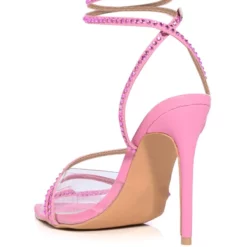 AZALEA WANG SITKA EMBELLISHED STILETTO SNADAL IN PINK -AZALEA WANG Shop azalea wang sitka embellished stiletto snadal in pink pink 4 4