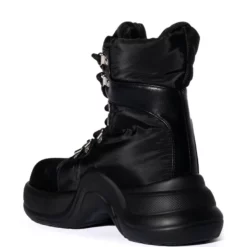 AZALEA WANG SKYLAR EDGY LACE UP BOOTIE IN BLACK -AZALEA WANG Shop azalea wang skylar edgy lace up bootie in black black 4 4