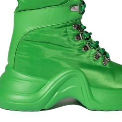 AZALEA WANG SKYLAR EDGY LACE UP BOOTIE IN GREEN -AZALEA WANG Shop azalea wang skylar edgy lace up bootie in green green 5 5