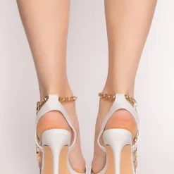 AZALEA WANG SLOW MOTION STILETTO SANDAL IN WHITE -AZALEA WANG Shop azalea wang slow motion stiletto sandal in white white 4 4 c1