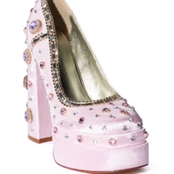 AZALEA WANG SOMETHING NEW SATIN PUMP IN PINK -AZALEA WANG Shop azalea wang something new satin pump in pink pink 3 3