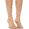 AZALEA WANG STEP YOUR GAME UP FLOATING HEEL STRAPPY SANDAL IN NUDE -AZALEA WANG Shop azalea wang step your game up floating heel strappy sandal in nude nude 1 1