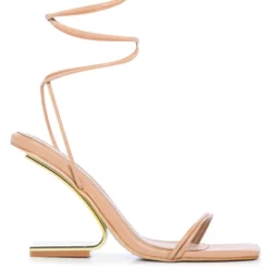 AZALEA WANG STEP YOUR GAME UP FLOATING HEEL STRAPPY SANDAL IN NUDE -AZALEA WANG Shop azalea wang step your game up floating heel strappy sandal in nude nude 6 6