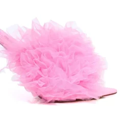 AZALEA WANG STILETTO TULLE SANDAL IN PINK -AZALEA WANG Shop azalea wang stiletto tulle sandal in pink pink 5 5