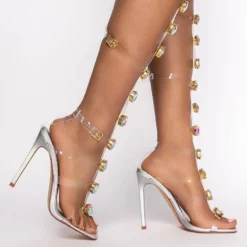 AZALEA WANG SUGAR AND SPICE STILETTO SANDAL IN HOLOGRAM